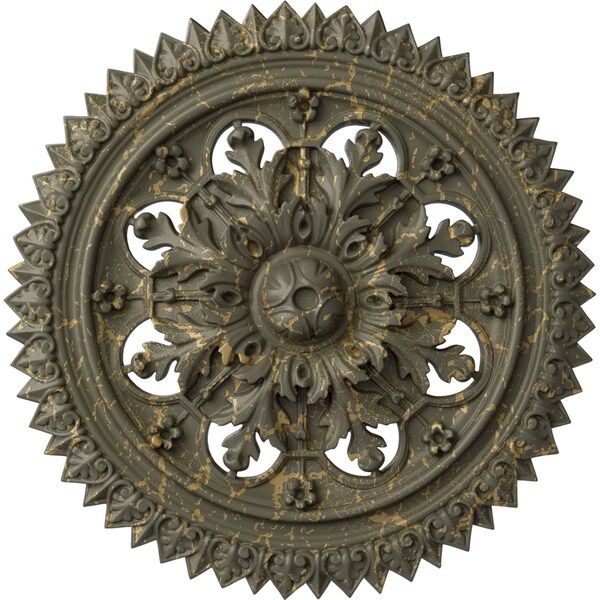 Ekena Millwork York Ceiling Medallion (Fits Canopies up to 3 5/8"), 21 5/8"OD x 2 1/2"P, Witch Hazel Crackle CM21YOWHC - main